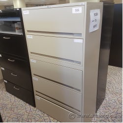 Beige Storwell 5 Drawer File Cabinet